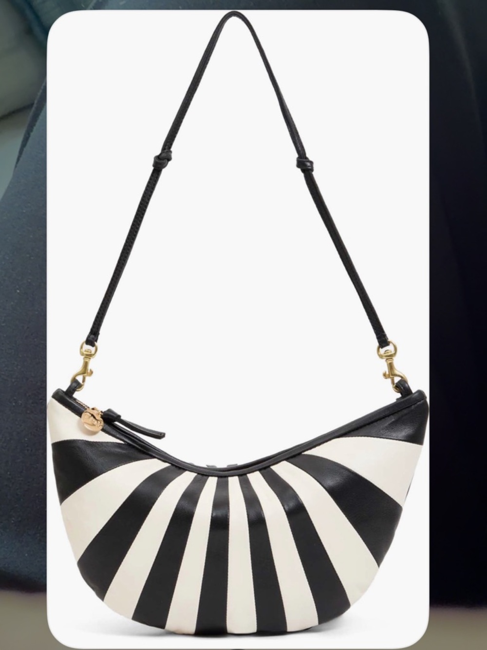 Clare V Lune bag, black sunburst, NWT